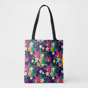 Bolsa Tote Padrão Floral Exótico Colorido-23021