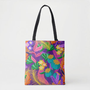 Bolsa Tote Padrão Floral Exótico Colorido-23148