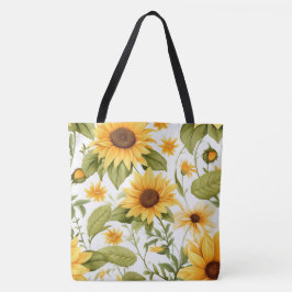 Bolsa Tote Padrão Floral Invisível, Sol e Visitas