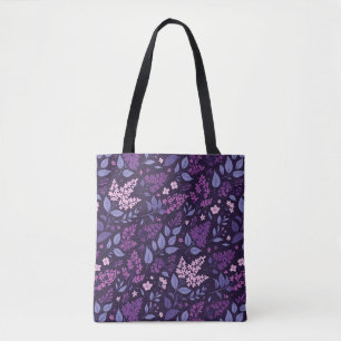 Bolsa Tote Padrão Floral Lilac Vibrante