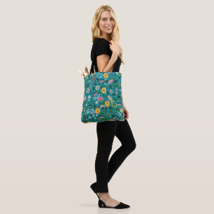 Bolsa Tote Padrão Floral Ornamental