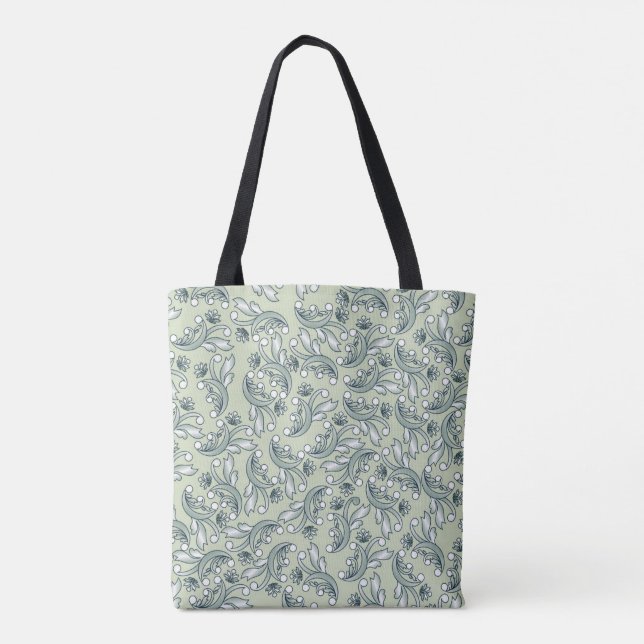 Bolsa Tote Padrão floral pastel boêmico (Verso)