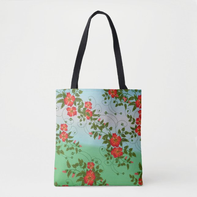 Bolsa Tote Padrão Floral Personalizado Personalizado (Frente)