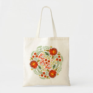 Bolsa Tote Padrão floral popular ucraniano. Ucrânia