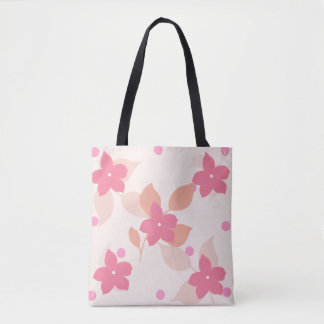 Bolsa Tote Padrão Floral Rosa