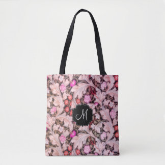 Bolsa Tote Padrão Floral Rosa-Leicester com Monograma