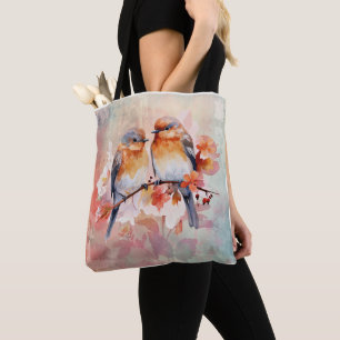 Bolsa Tote Padrão Floral Rosa por Toda a Peça