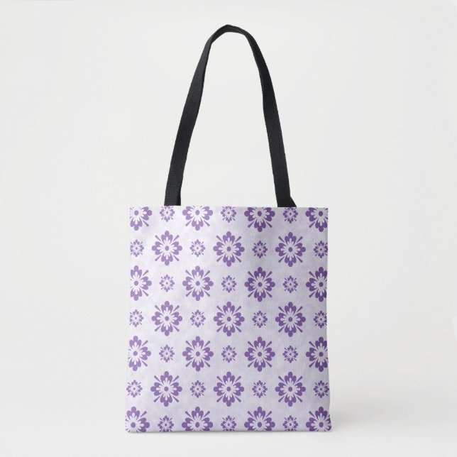 Bolsa Tote Padrão floral roxo (Frente)