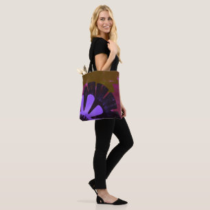 Bolsa Tote Padrão Floral Roxo Elegante