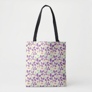 Bolsa Tote Padrão Floral Roxo Escuro Estética Sem Costuras