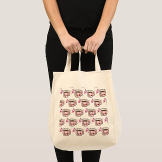Bolsa Tote Padrão Floral Seamless de Xícara de Chá da Momfuln