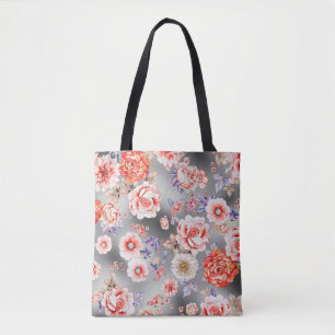 Bolsa Tote Padrão floral sem costura, com design de flor fofo