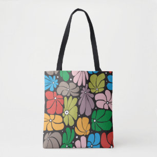 Bolsa Tote Padrão floral sem costura com grandes flores esti