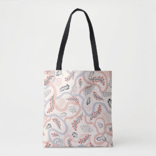 Bolsa Tote Padrão floral sem soldadura. Flor artístico desenh