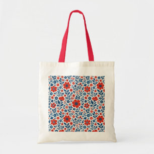Bolsa Tote padrão floral temático EUA/americano