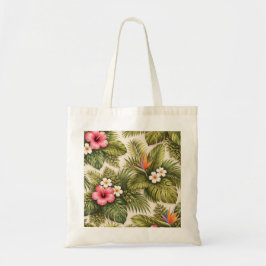 Bolsa Tote Padrão Floral Tropical – Hibisco, Monstera