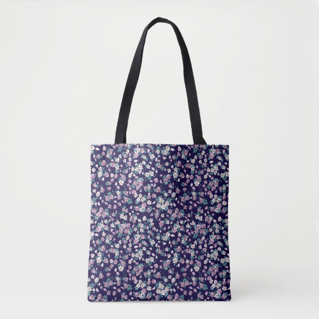 Bolsa Tote Padrão floral uniforme simples com cor brilhante (Frente)