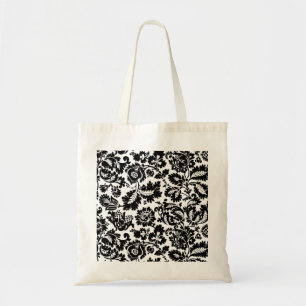 Bolsa Tote Padrão Floral Veneziano Preto e Branco de William