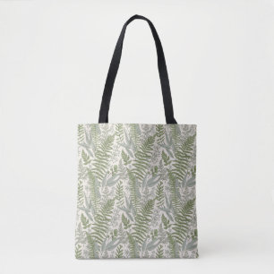 Bolsa Tote Padrão Floral Verde do Jardim de Folha