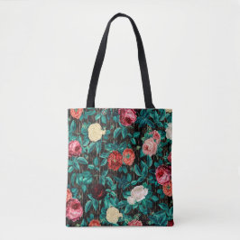 Bolsa Tote Padrão Floral Vintage Moderno Elegante