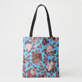 Bolsa Tote Padrão Floral Vintage Moderno Elegante