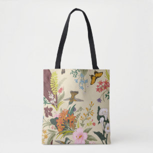 Bolsa Tote padrão floral vintage sem descontinuidades. Fl ex
