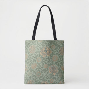 Bolsa Tote Padrão Floral William Morris Grafton Verde Sálvia