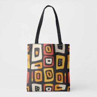 Bolsa Tote Padrão Geométrico Abstrato Africano