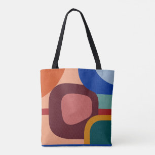 Bolsa Tote Padrão Geométrico Abstrato Modernista de Meados do