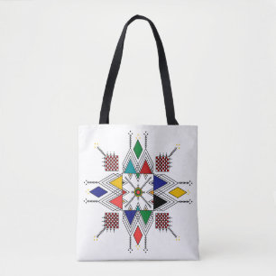 Bolsa Tote Padrão Geométrico Amazigue Marroquino Tradiciona