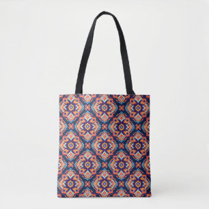 Bolsa Tote Padrão Geométrico Aztec Colorido