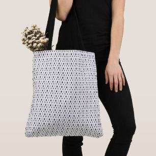 Bolsa Tote Padrão Geométrico Branco Na moda Preto-Chic Simple