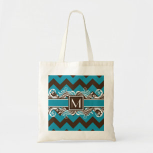 Bolsa Tote Padrão Geométrico Chevron da Trendy Monogrammed