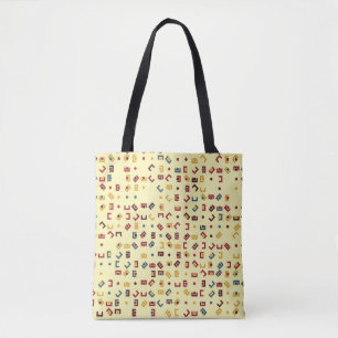 Bolsa Tote Padrão geométrico com elementos coloridos, colheit