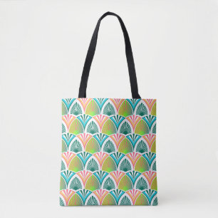 Bolsa Tote Padrão geométrico com palmeiras e flores