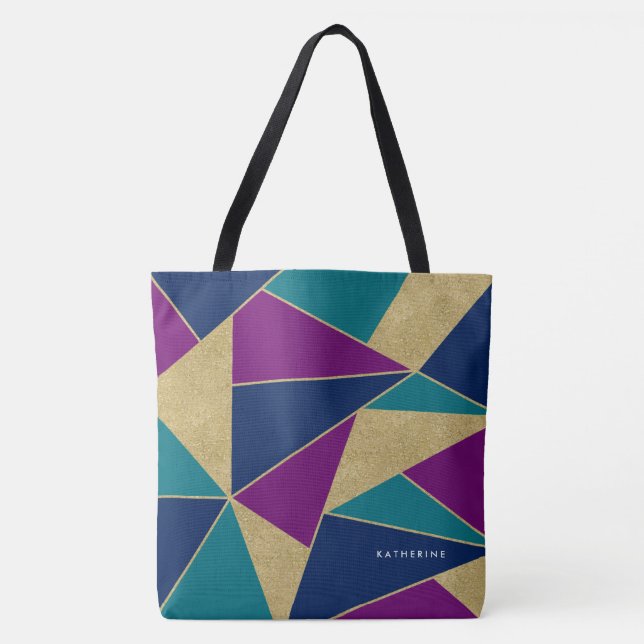 Bolsa Tote Padrão Geométrico de abstrato (Frente)