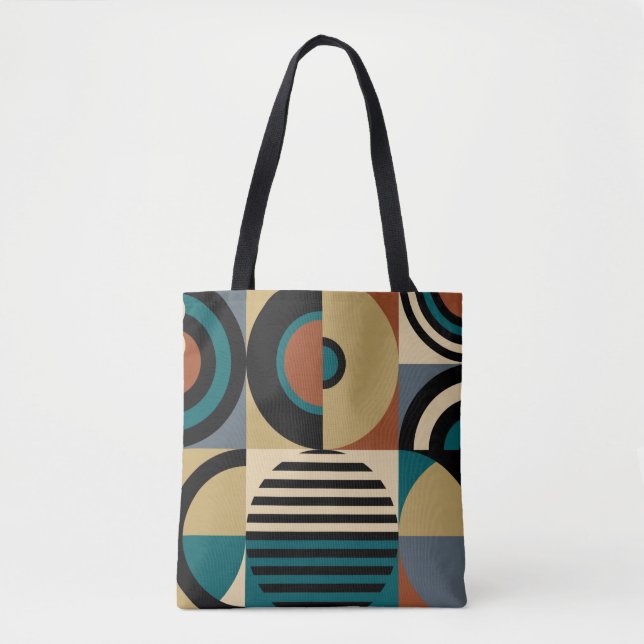 Bolsa Tote padrão geométrico de abstrato. Estilo de memphis s (Frente)