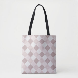 Bolsa Tote Padrão geométrico de bege e Cinza Oblíquo