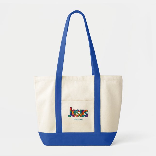 Bolsa Tote padrão geométrico de Jesus (Frente)