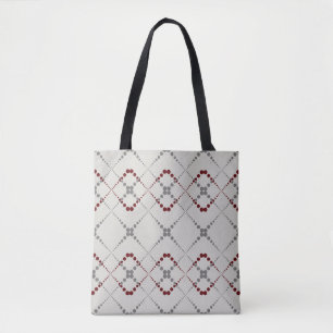 Bolsa Tote Padrão geométrico de zag retrô