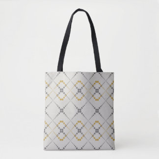 Bolsa Tote Padrão geométrico de zig-zag retropontilhado