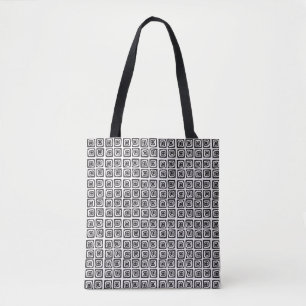 Bolsa Tote Padrão Geométrico Desenhado À Mão, Abstrato, Sem C