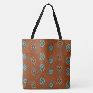 Bolsa Tote Padrão Geométrico Diamantes do Sudoeste
