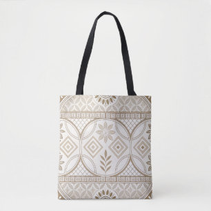 Bolsa Tote Padrão Geométrico do Azulejo Floral