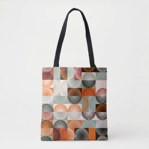 Bolsa Tote Padrão geométrico do século médio, colorido abstra