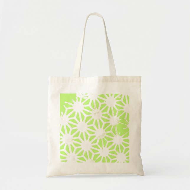 Bolsa Tote padrão geométrico do verde limão (Frente)