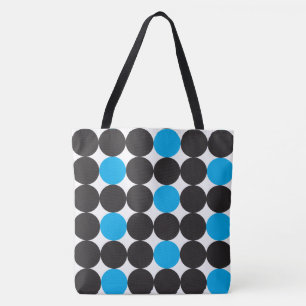 Bolsa Tote Padrão Geométrico dos Pontos Pretos Azuis-Azuis-Br