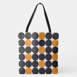 Bolsa Tote Padrão Geométrico dos Pontos Pretos Laranja Negros