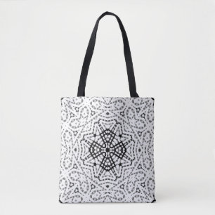 Bolsa Tote Padrão geométrico Elsa, branco e preto, da abertur
