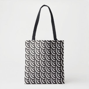 Bolsa Tote Padrão geométrico monocromático sem costura. rua a